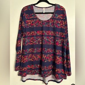 LuLaRoe Lynnae long sleeve scoop neck Tee shirt top 2x